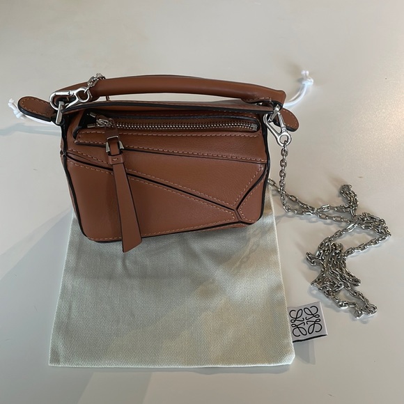 Loewe Handbags - SOLD! LOEWE Nano Puzzle Tan Leather Crossbody Bag